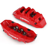 Detailed view of the 10 pistons with dust boot inside a TTSPORT EB10 forged brake caliper.