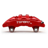 Side profile view of the TTSPORT OR6 brake system fitment behind off-road wheels on Ford Ranger & Raptor.