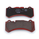 A set of TTSPORT 02 high-performance and wear-resistant brake pads with ceramic formula on a white background, designed for street performance cars.