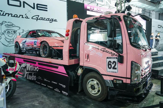 Nissan Silvia S13 drift car fitted with a TTSPORT big brake kit on display at a car culture festival