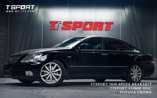 Toyota Crown fitted with a TTSPORT six-piston caliper after 12 years and 240,000+ kilometers of service