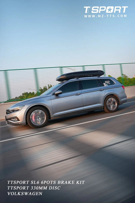 Volkswagen Weilange wagon fitted with TTSPORT Slim SL6 six-piston big brake kit behind the stock 17-inch wheel