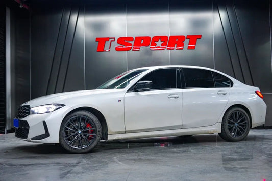 BMW 3 Series G28 fitted with TTSPORT Slim SL6 six-piston big brake kit behind the factory 18-inch wheel
