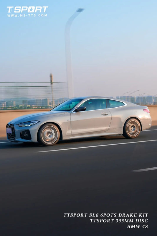 BMW 4 Series with TTSPORT Slim SL6 six-piston front big brake kit behind the 18-inch OEM wheel