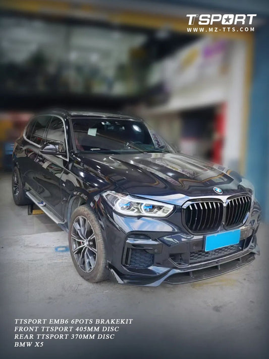 BMW X5 SUV fitted with a TTSPORT Mono EMB6 six-piston big brake kit behind its factory 20-inch wheels