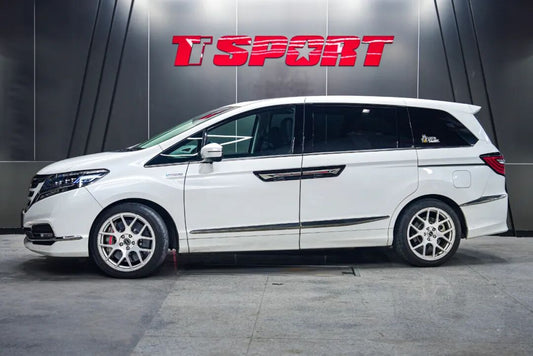 Honda Elysion fitted with a TTSPORT Mono EMB6 six-piston big brake kit behind 19-inch wheels