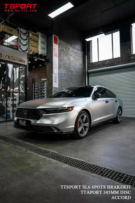 Honda Accord fitted with a TTSPORT Slim SL6 six-piston big brake kit behind the factory 18-inch wheel