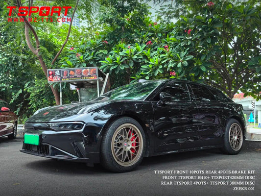 Zeekr 001 EV fitted with a TTSPORT Evolution series 10-piston front, EPB rear big brake kit