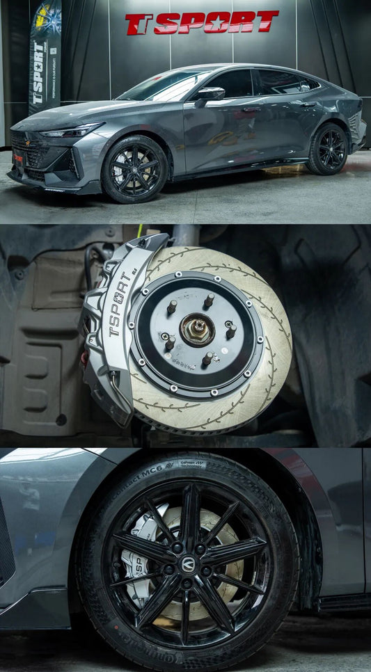 Changan UNI-V front wheel fitted with TTSPORT SL6 six-piston big brake kit and 345mm rotor