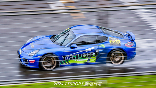 TTSPORT EMB6/ES4 big brake kit mounted on a full race-spec Porsche 718 during track validation testing
