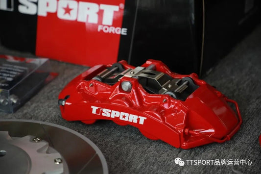Volkswagen CC front brake upgrade with the TTSPORT Mono 8703 six-piston caliper and 380mm rotor
