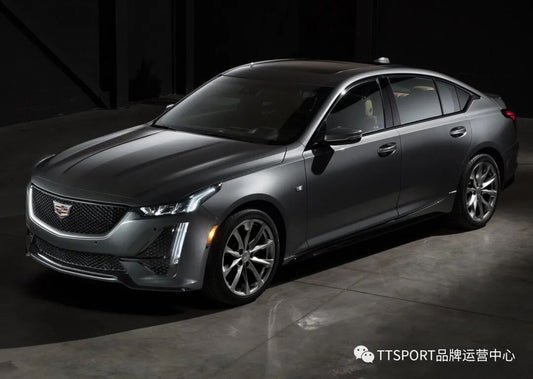Cadillac CT5 fitted with TTSPORT 8703 monobloc six-piston big brake kit and 380mm slotted rotor