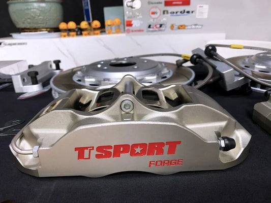MG 6 sedan fitted with TTSPORT Classic 5440 forged four-piston big brake kit behind 17-inch wheel