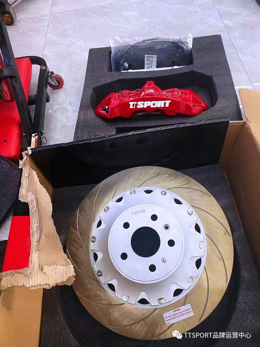 Volkswagen CC fitted with TTSPORT 8703S six-piston big brake kit behind a 19-inch wheel