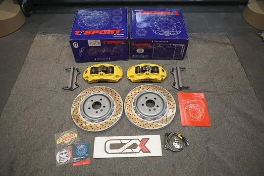 Audi A4 allroad (B9) fitted with the TTSPORT 8703 six-piston big brake kit and 355mm rotors