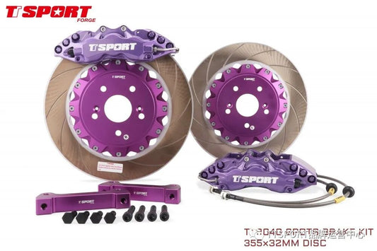 Volkswagen Bora with TTSPORT 9040 forged six-piston big brake kit installed behind an 18-inch wheel