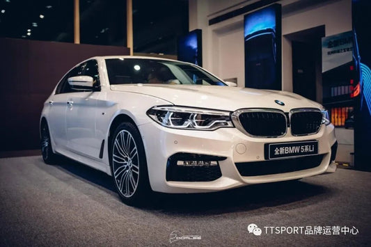 BMW 530 sedan fitted with a TTSPORT front six-piston big brake kit and 405mm rotor behind 20-inch wheels
