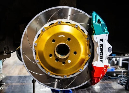 BMW 5 Series fitted with TTSPORT Classic 8703 six-piston front big brake kit behind 19-inch OEM wheels