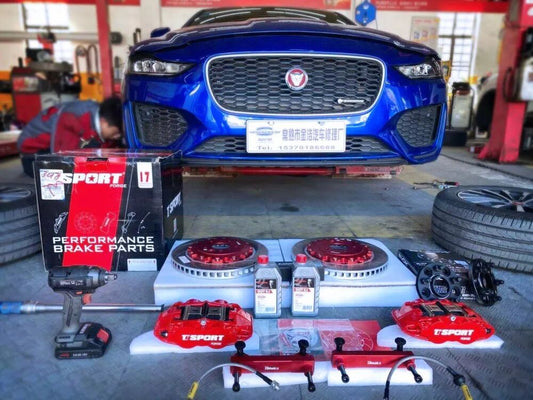 Jaguar XEL fitted with a TTSPORT Classic 8611 forged six-piston big brake kit and 330mm rotor