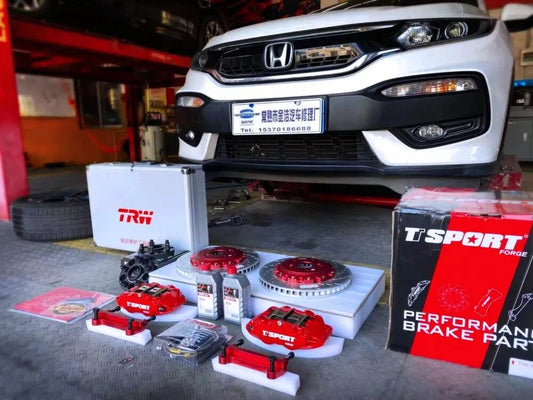 Honda XR-V fitted with TTSPORT 8611 forged six-piston big brake kit behind the stock 17-inch wheel
