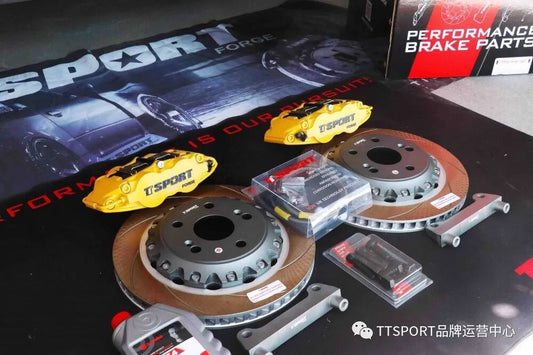 BYD Song SUV fitted with TTSPORT Slim 8611 forged six-piston big brake kit behind the factory wheel