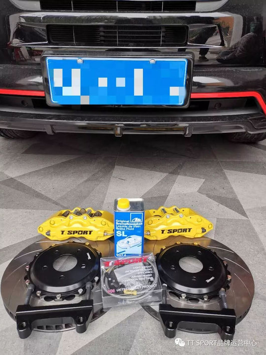 Mitsubishi fitted with a TTSPORT Classic 9040 six-piston big brake kit and slotted rotor