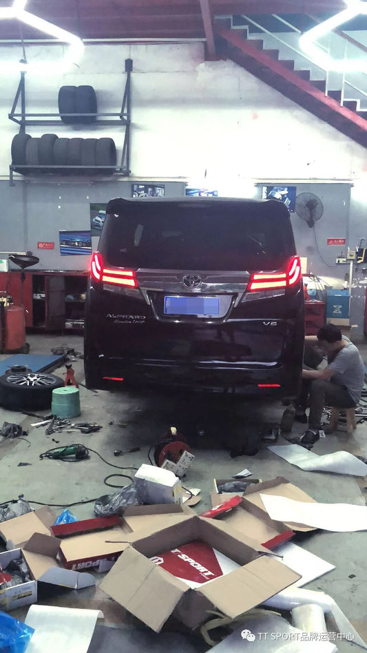 Toyota Alphard four-wheel brake upgrade with imported calipers and TTSPORT 355mm dacromet rotors