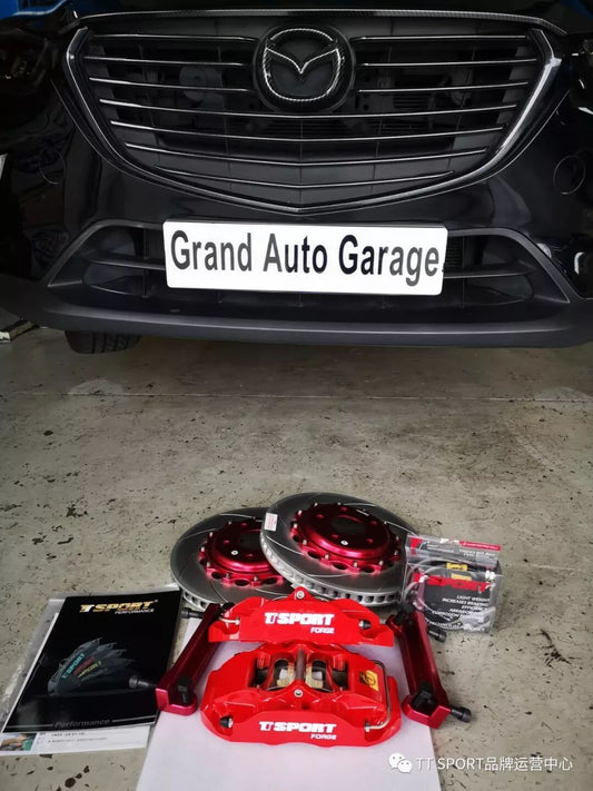 Singapore-spec Mazda CX-3 fitted with a red TTSPORT Classic 5440 four-piston big brake kit