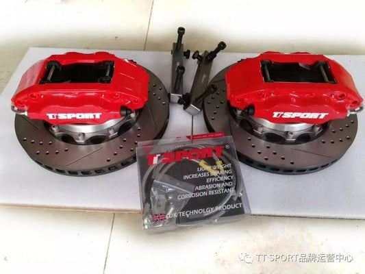 Honda Fit/Jazz GK5 fitted with TTSPORT 7609 four-piston big brake kit behind 15-inch OEM wheels