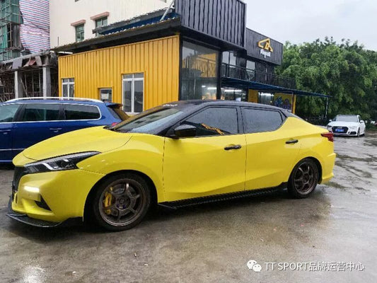 Nissan Bluebird fitted with a yellow TTSPORT 5440 forged four-piston big brake kit