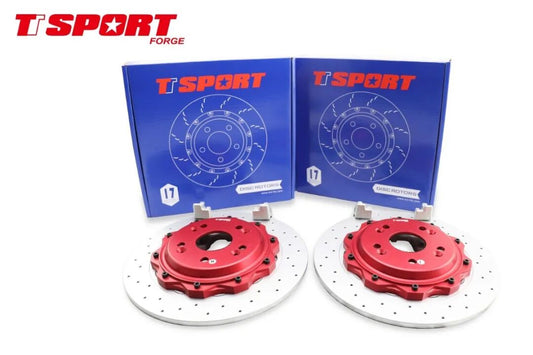 Honda Civic 10th-gen rear brake fitted with a TTSPORT 325mm two-piece big rotor kit