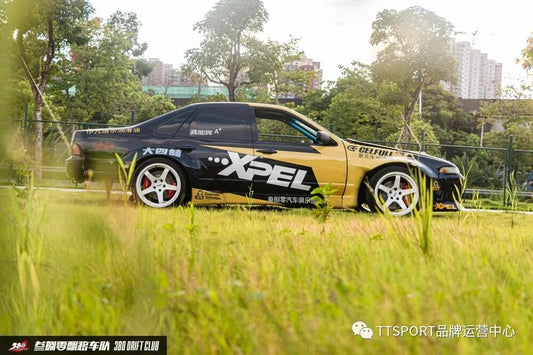 Nissan A31 drift car fitted with a TTSPORT Classic 5440 front big brake kit and 18-inch wheels