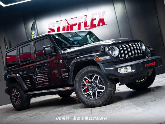 Jeep Wrangler off-road build fitted with the TTSPORT OR6 direct-mount six-piston big brake kit