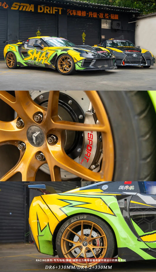 TTSPORT drift big brake kit installed on a competition drift car's front wheel