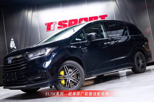 Honda Odyssey with TTSPORT Slim SL6 front big brake kit, 355 mm high-carbon rotor and factory 18-inch wheel.