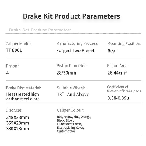 TTSPORT 8901 Rear Brake Kit