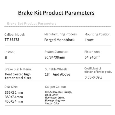 TTSPORT 8657S Brake Kit