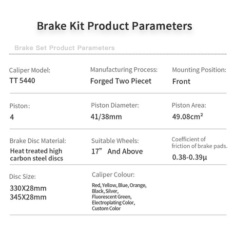 TTSPORT 5440 Front Brake Kit