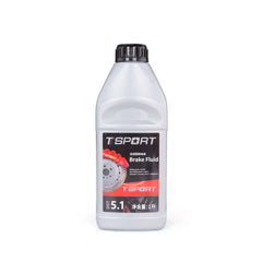 A front view of a TTSPORT DOT 5.1 brake fluid bottle.