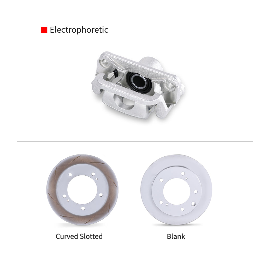 Customization options for the TTSPORT Suzuki Jimny rear wheel brake kit, featuring available caliper colors (electrophoretic), rotor designs (slotted and blank).