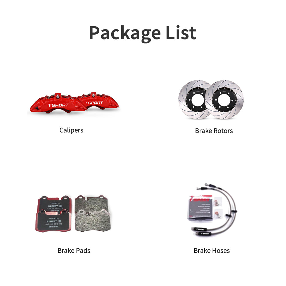 Unboxing the complete TTSPORT Toyota LC150 Prado front-wheel big-brake kit, including all components: calipers, rotors, pads, and brake lines.