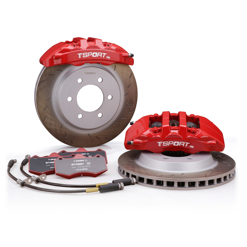 Full front brake upgrade kit TTSPORT OR6 with pads and lines for Toyota LC200 & Lexus LX570.