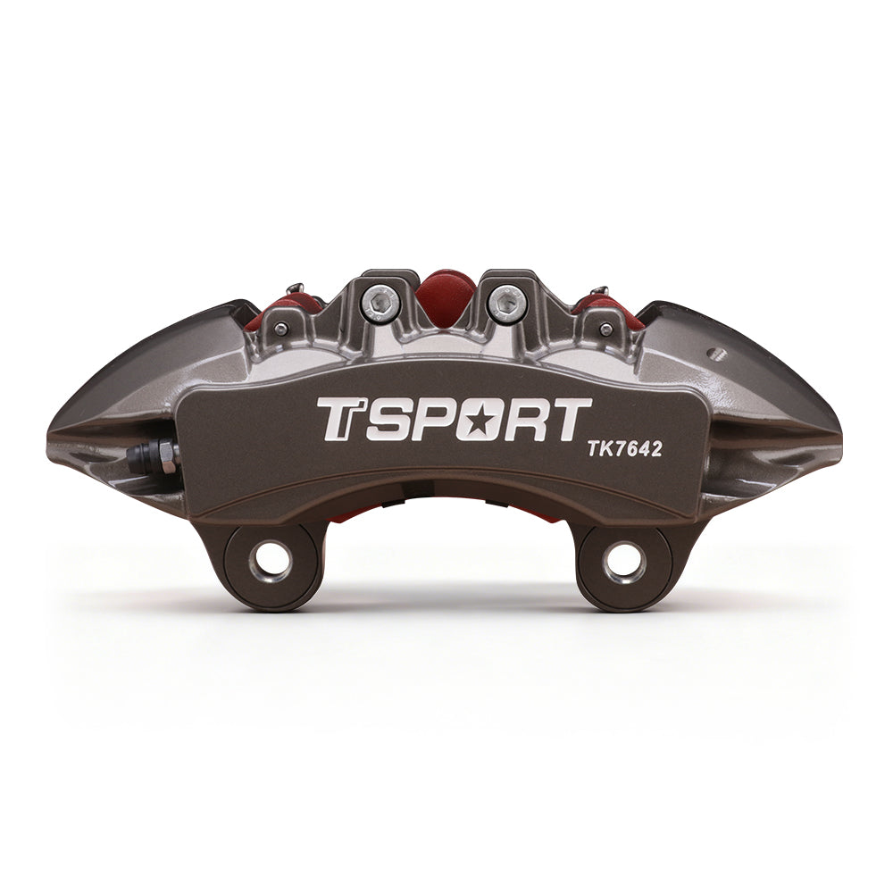 Side profile view of the TTSPORT 7642TK brake system fitment behind off-road wheels on Toyota Tundra (XK70) & Sequoia (XK80).